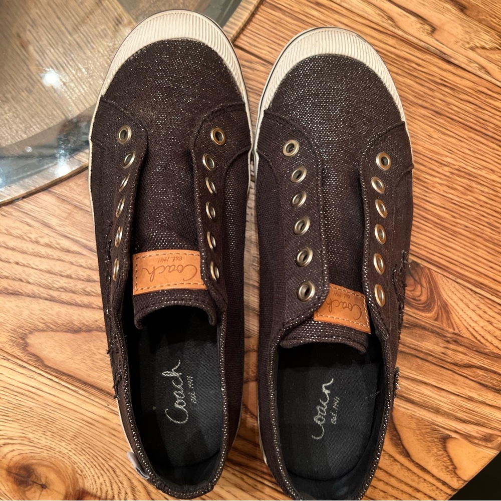 Coach Signature Keeley Black Converse Style Sneakers 9B - Picture 2 of 11